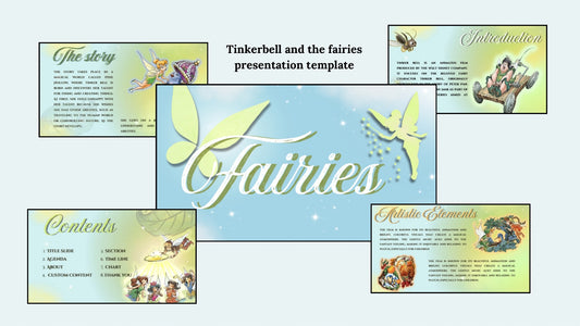 الإلهام: قالب عرض تقديمي على Canva بتصميم Tinker Bell والأصدقاء