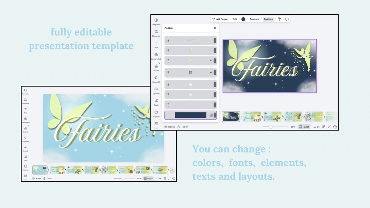 Tinker Bell & Friends Canva Presentation Template inspiration