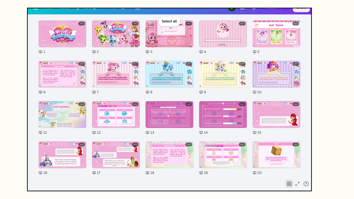 Cute Magical Princess canva Presentation Template – Inspired by Kawaii Fantasy Characters