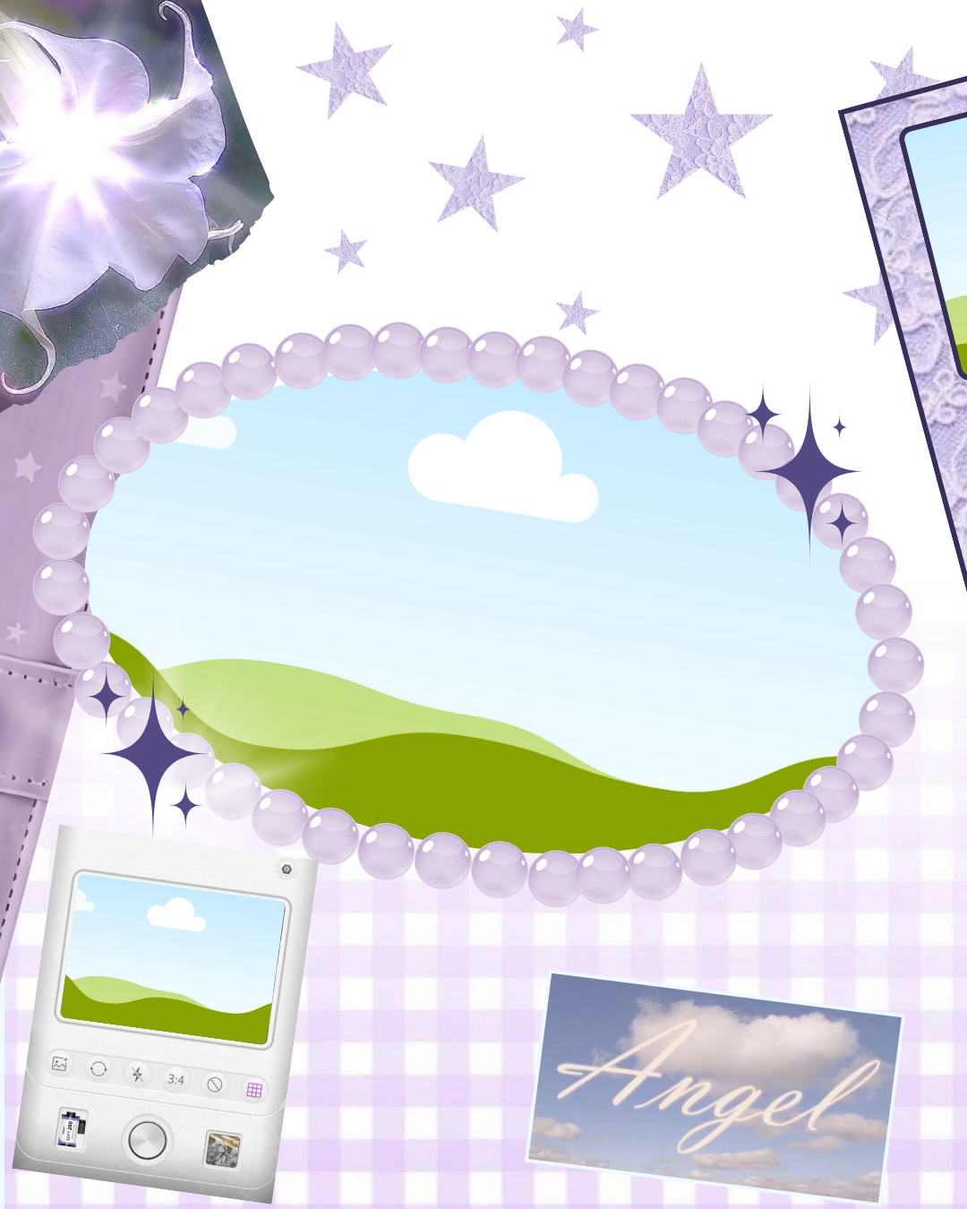 Lavender & Sky Blue Photo Carousel Template 5 Editable Canva Photo Layout Slides (4500 × 1350 px)