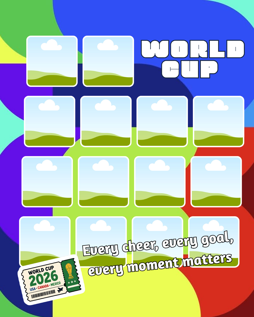 World Cup 2026 Photo Collage Template Bundle
7 Editable Canva Photo Collage Templates (4:5 Ratio)